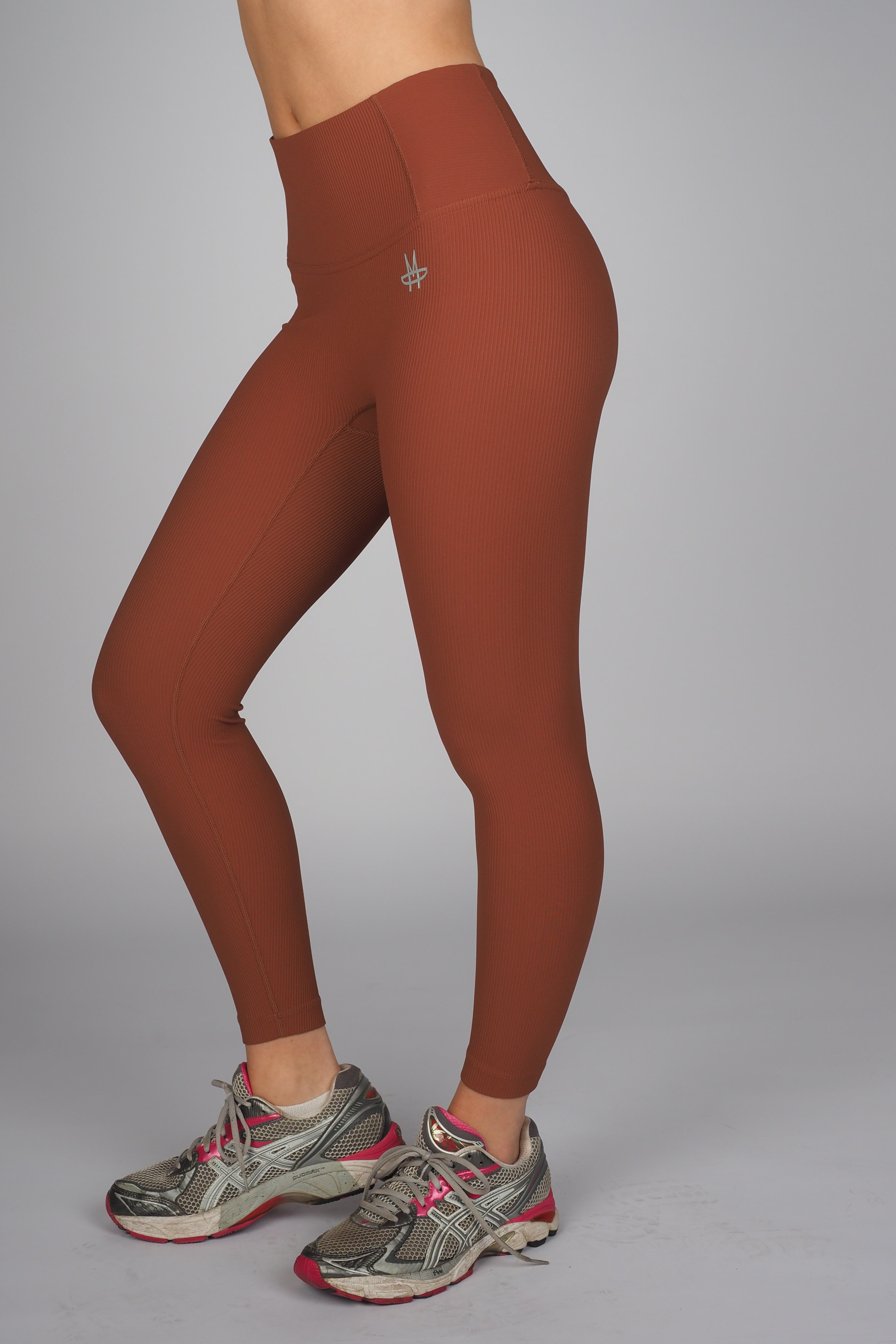 Ribbed Addiction Tights - Bronze Brown