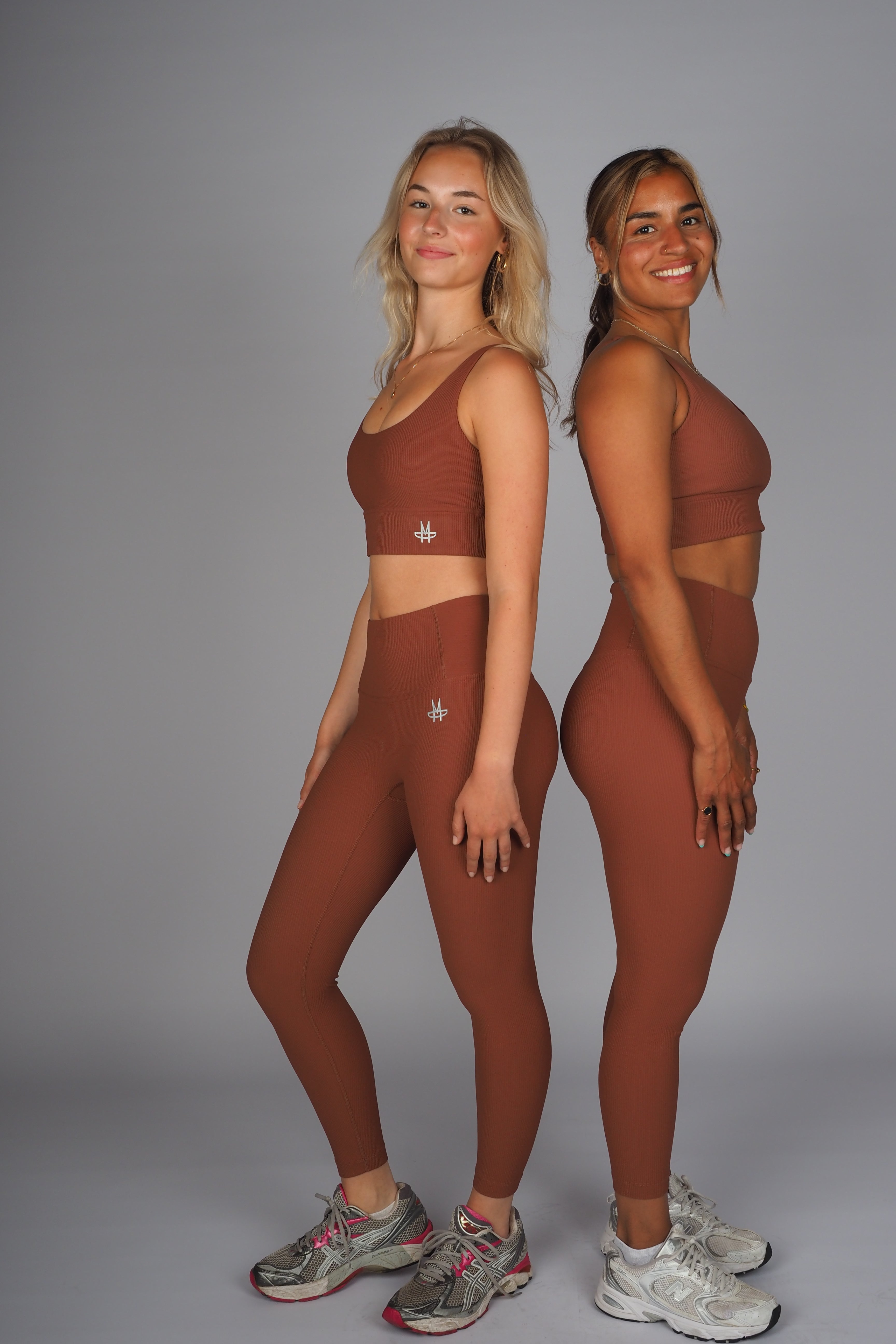 Ribbed Addiction Tights - Bronze Brown