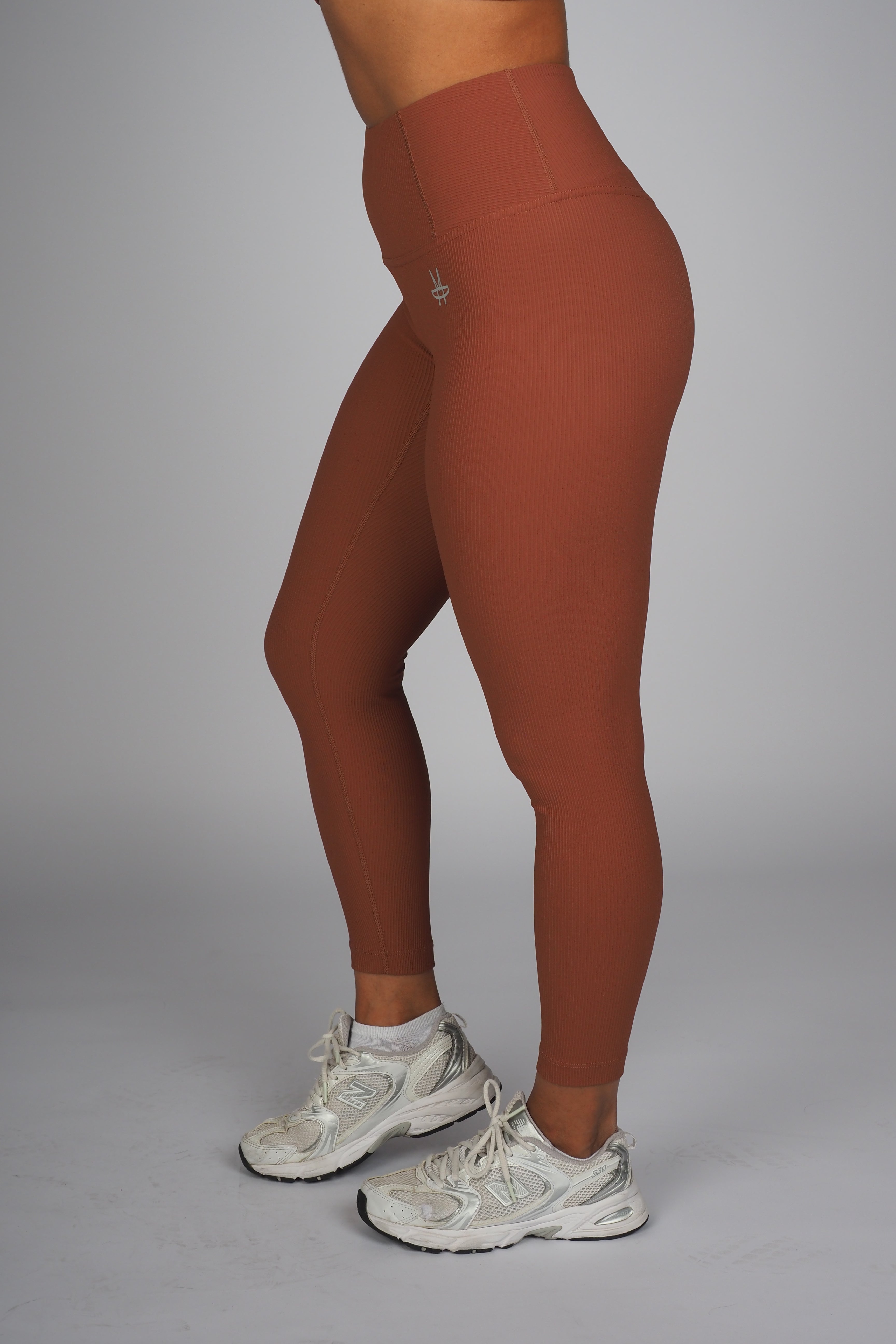 Ribbed Addiction Tights - Bronze Brown