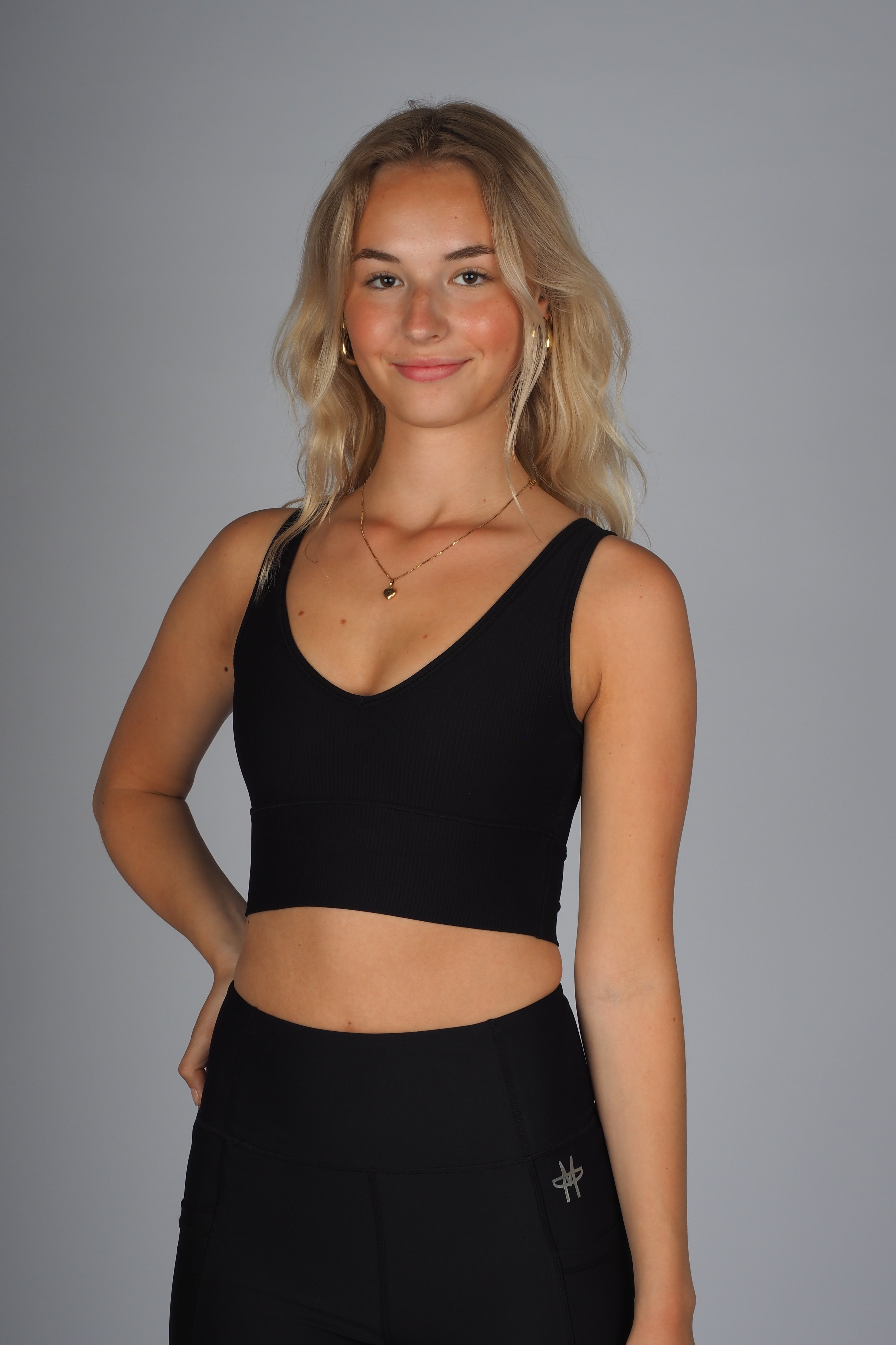 Ribbed Addiction Sports Top - Black