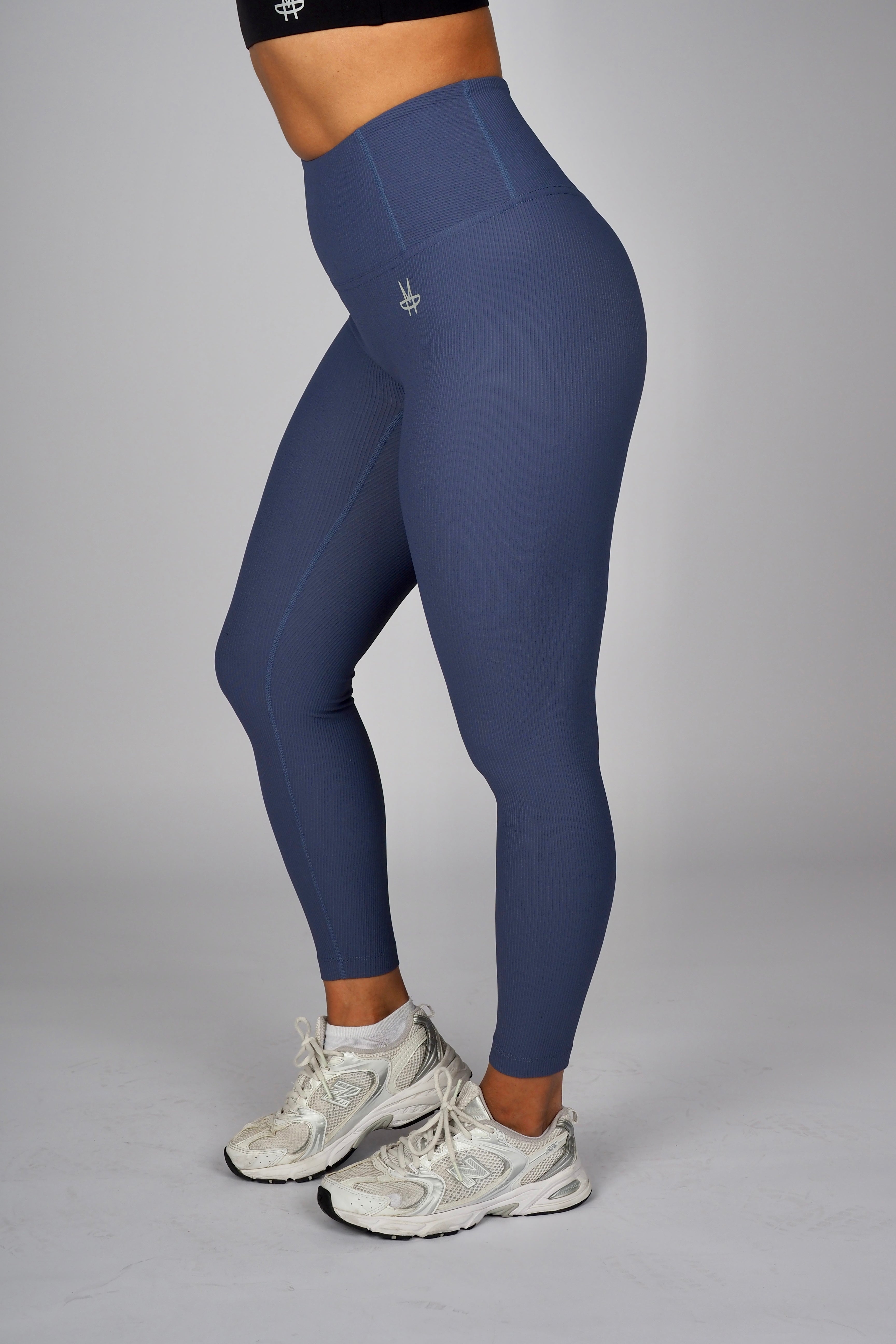 Ribbed Addiction Tights - Blue