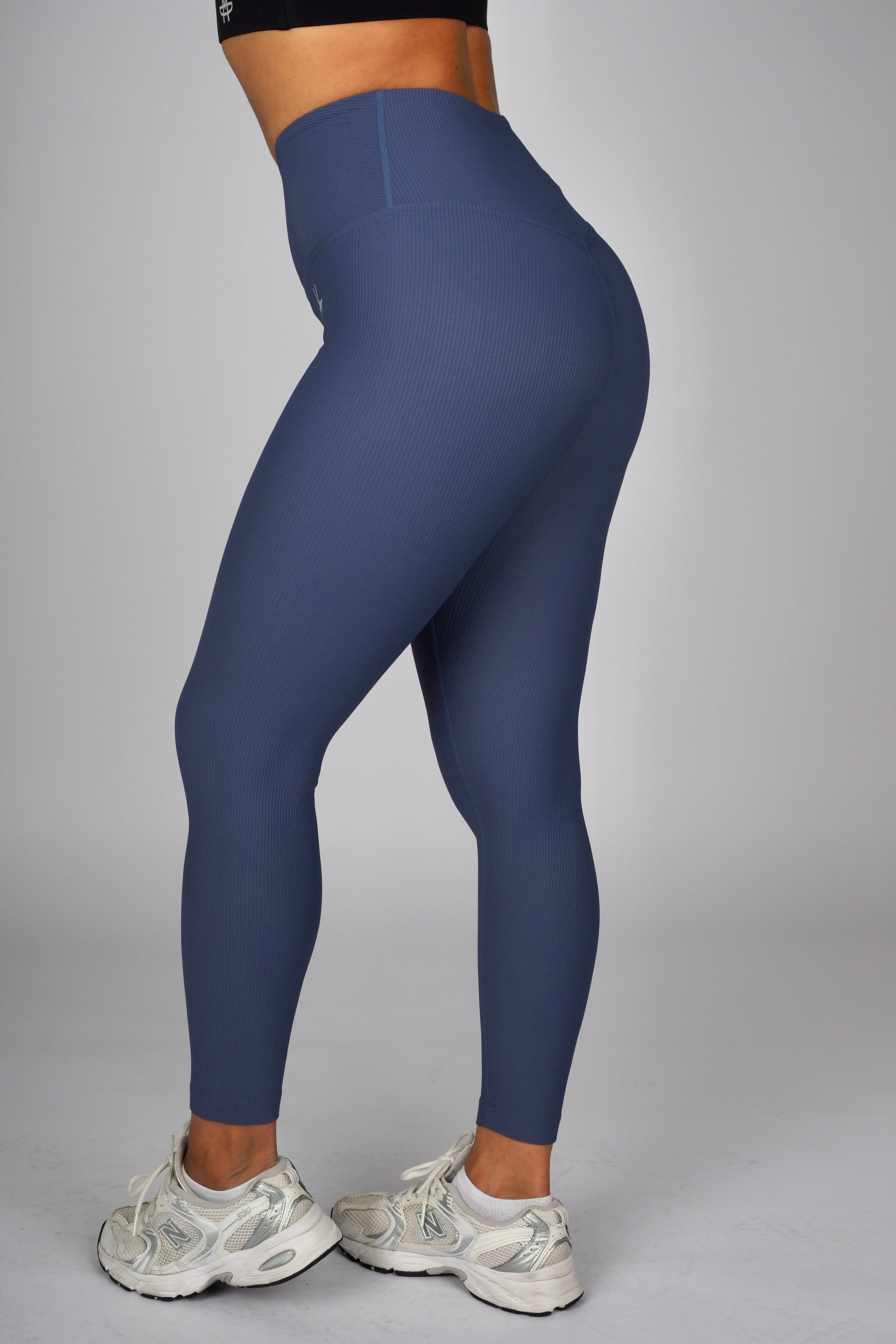 Ribbed Addiction Tights - Blue