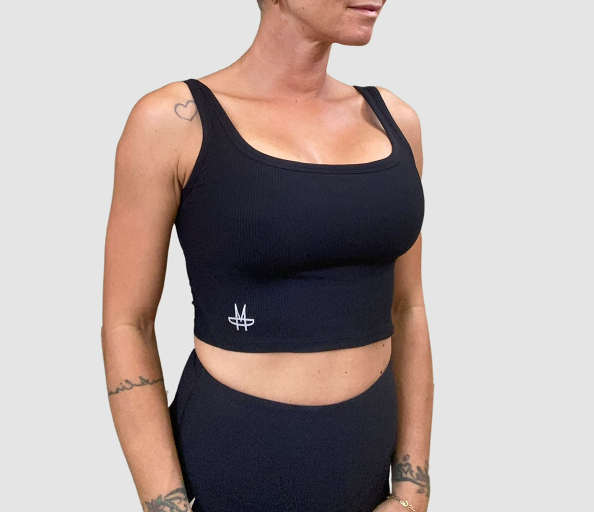 Ribbed Addiction Crop Top - Black
