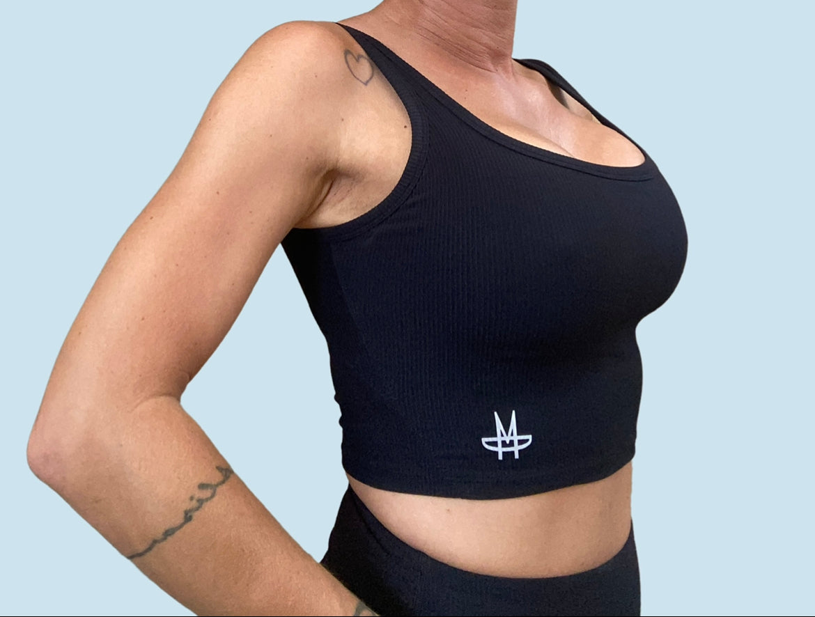 Ribbed Addiction Crop Top - Black