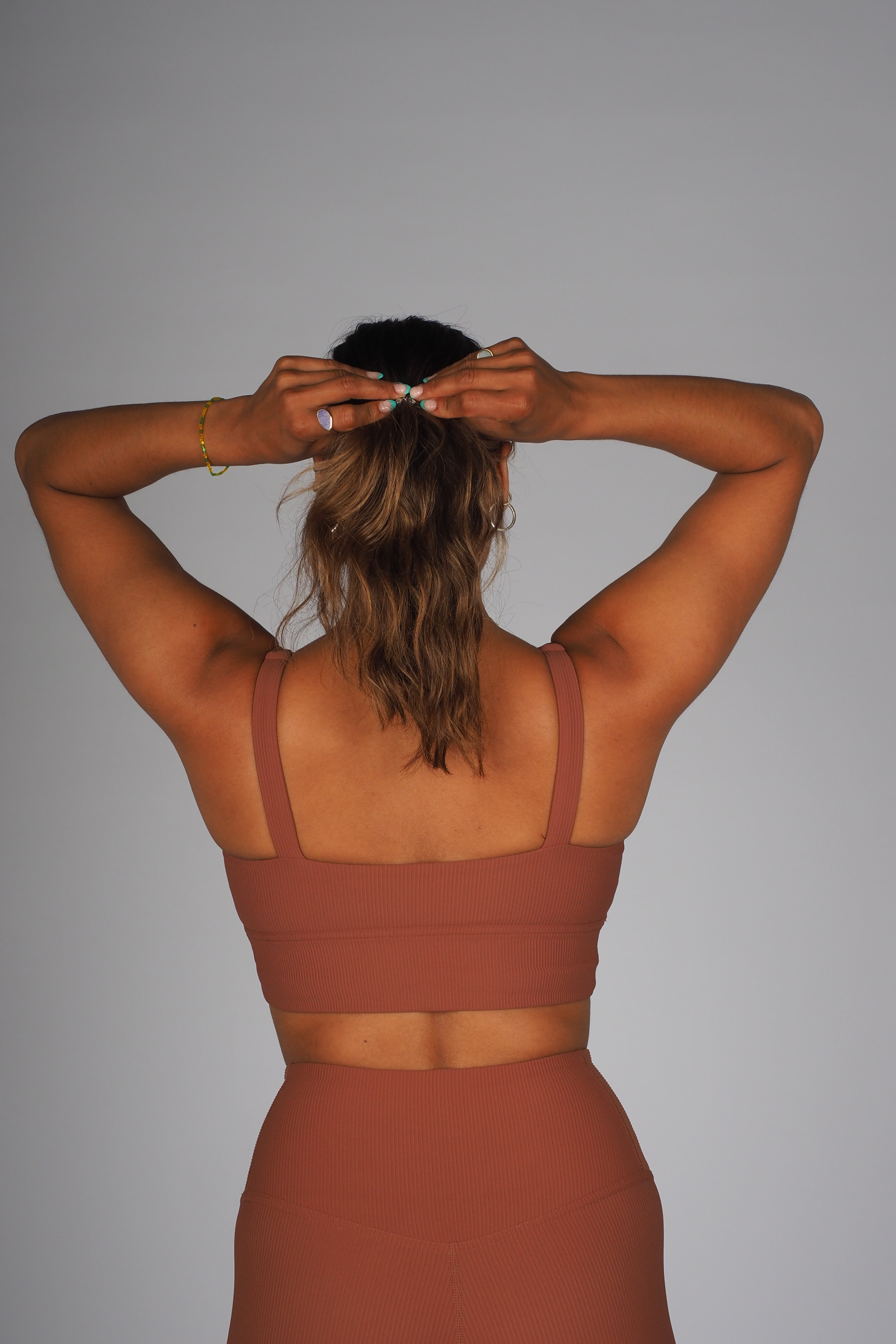 Ribbed Addiction Sports Top - Bronze Brown